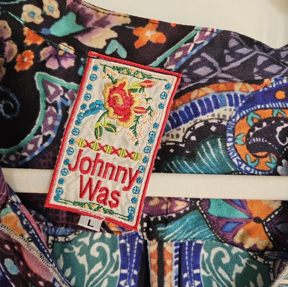 Johnny Was Silk Floral Tunic - Picture 2 of 6
